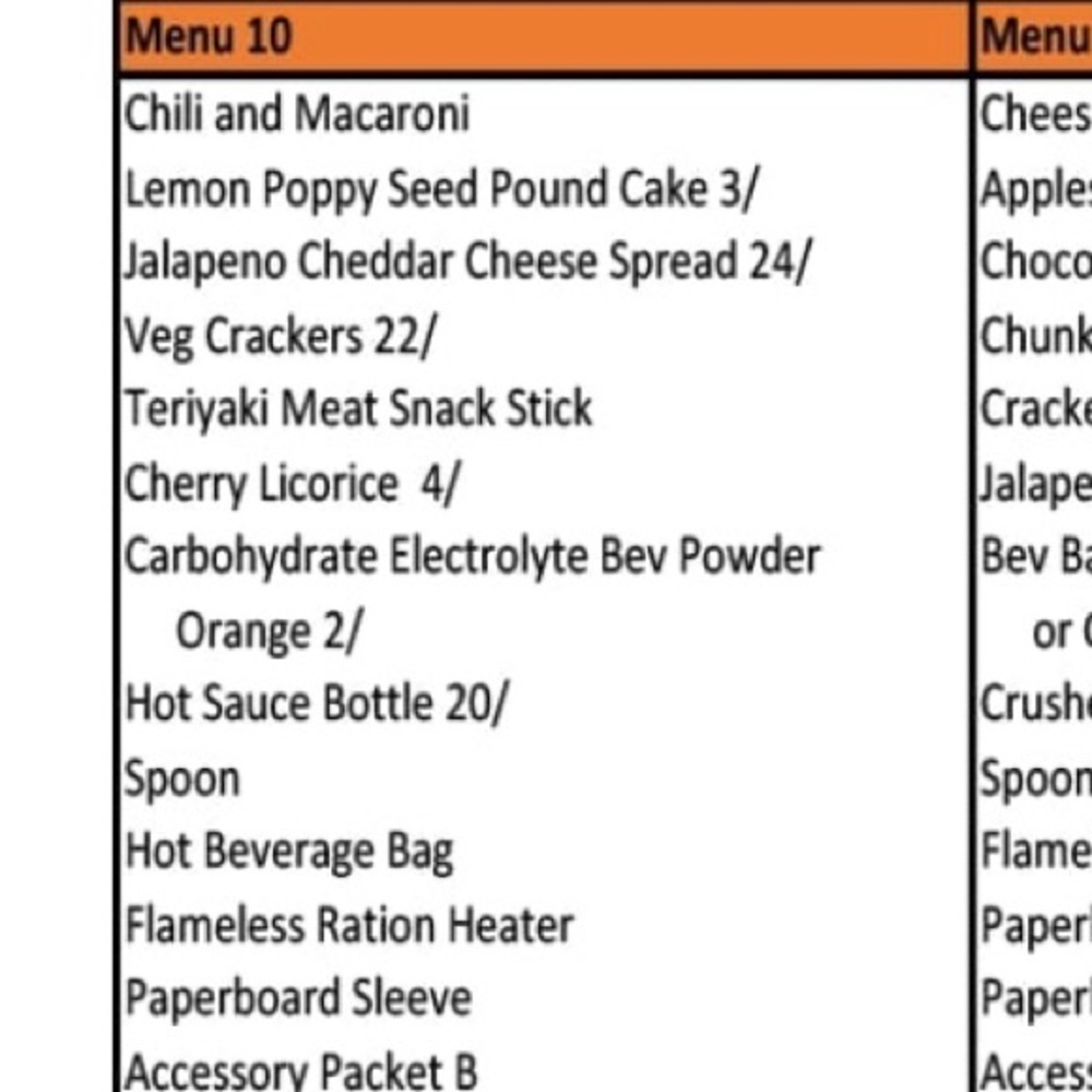 MRE (5) Menu 10 Chili and Macaroni - Picture 3 of 3